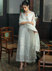 Pakistani White Dress With Silver Embellishment 2022