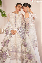 Pakistani White Purple Eid dress online 2021 