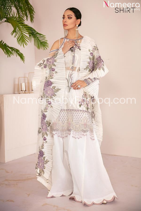 Pakistani White Purple dress Party wear 2021