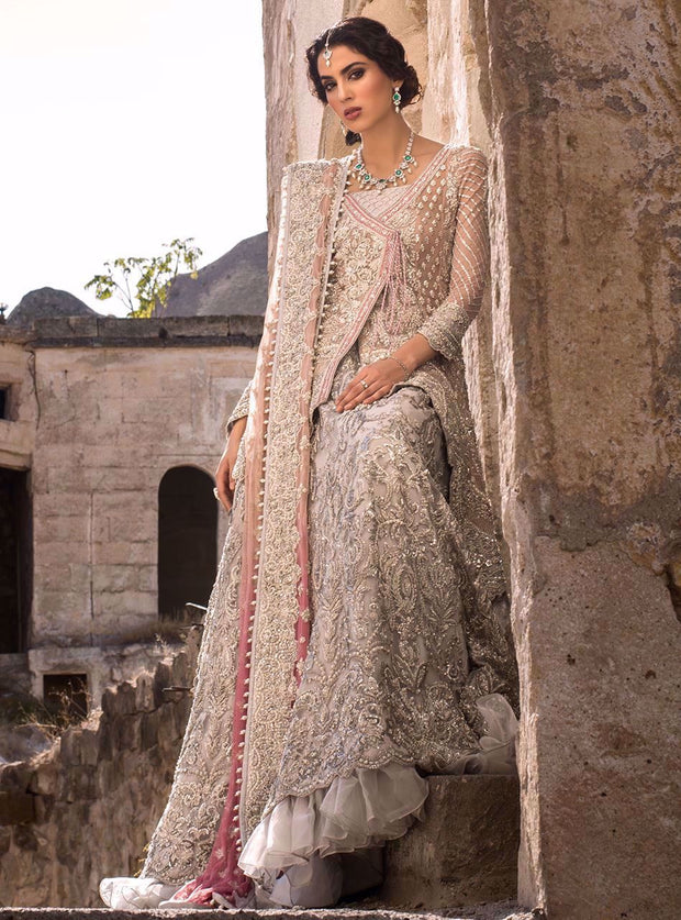 Pakistani Bridal Lehnga with Angrakha style  for Wedding Shirt 