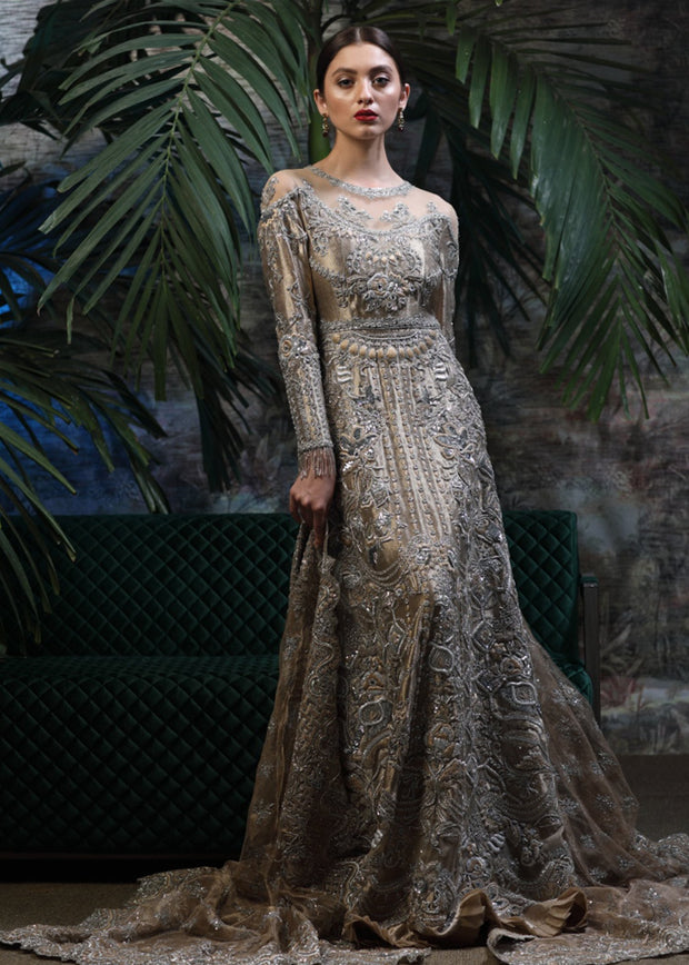 Pakistani Bridal Long Maxi Gown for Wedding Front Look