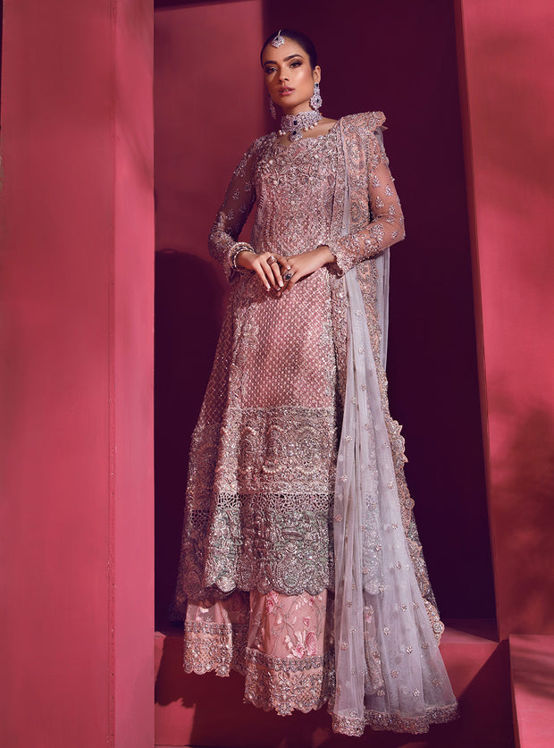 Pakistani Bridal Sharara for Wedding in Pink Color Overall Look
