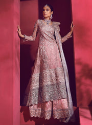 Pakistani Bridal Sharara for Wedding in Pink Color