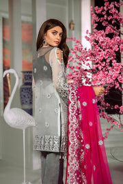 Pakistani Eid Wear Embroidered Chiffon Dress  Backside