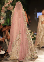 Pakistani Heavy Bridal Frock Lehnga for Wedding Backside View