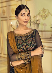 Latest Chiffon embroidered Pakistani eid dress 2020 in black color # P2479