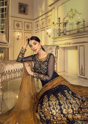 Latest Chiffon embroidered Pakistani eid dress 2020 in black color # P2479