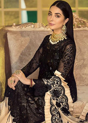 Latest Chiffon embroidered Pakistani Eid wear in black color # P2484