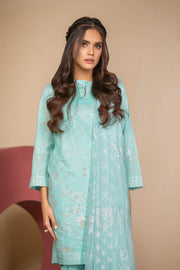 Latest Summer Pakistani printed lawn outfit in ice blue color # P2500