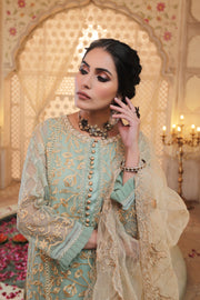 Party Wear Dress Pakistani in Sky Blue Shade Designer