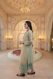 Party Wear Dress Pakistani in Sky Blue Shade Online