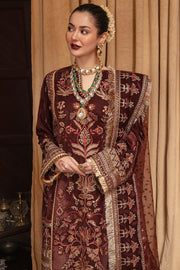 Party Wear Pakistani Dress in Dark Brown Shade Latest
