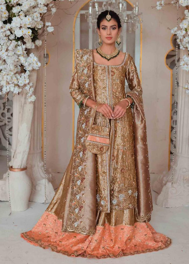 Peach Pink Pakistani Lehenga Shirt Bridal Dress