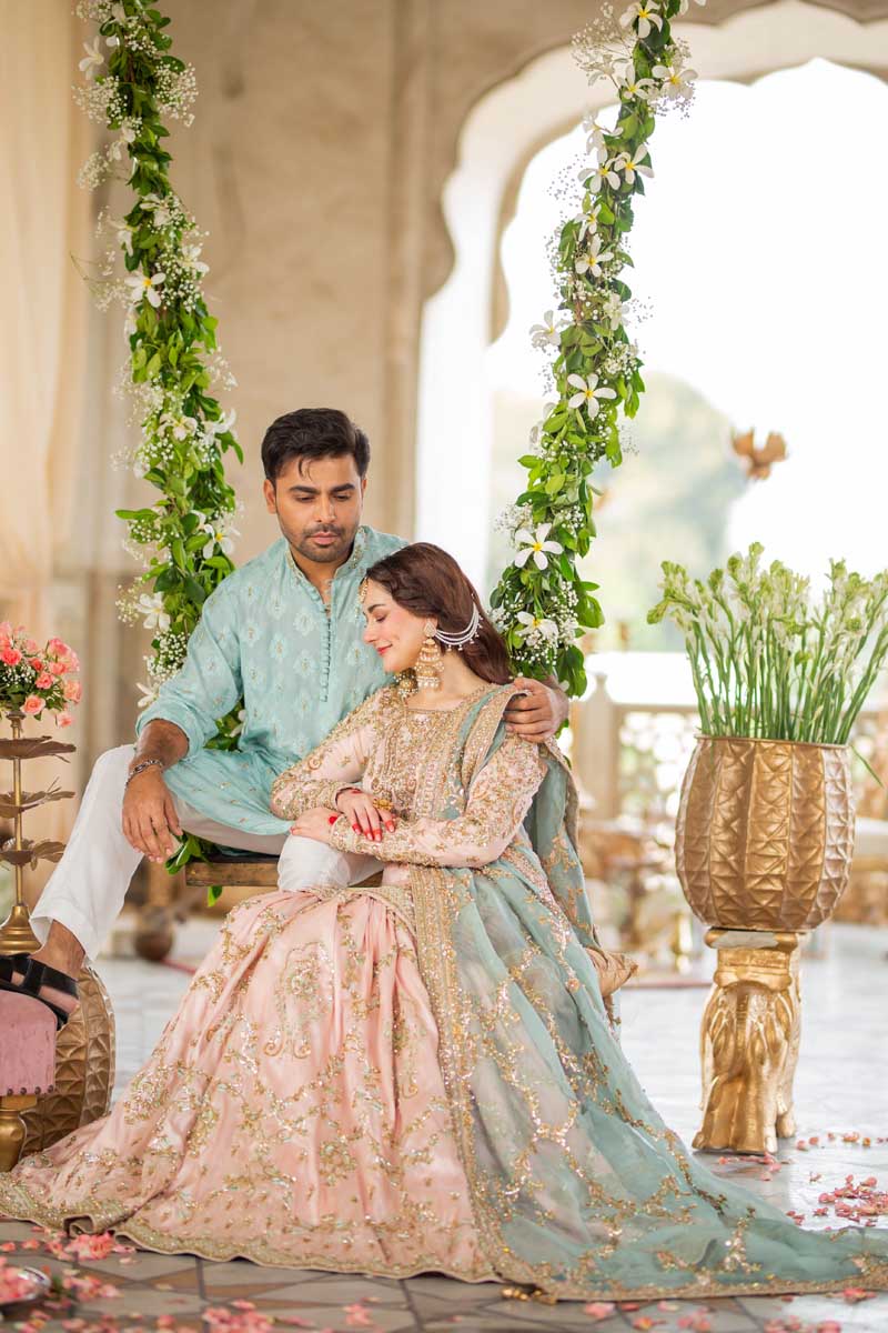 Pakistani wedding couple dresses best sale