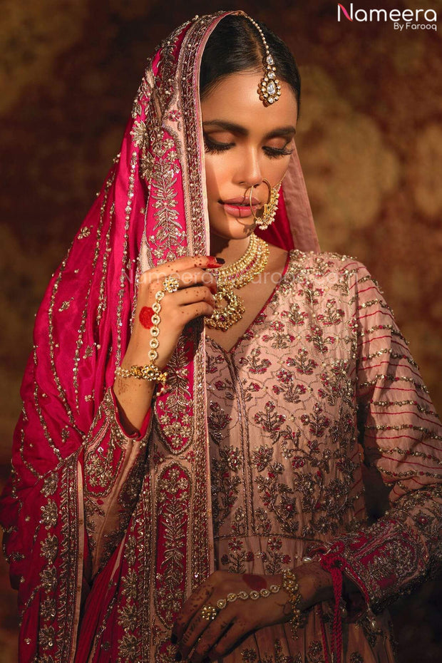 Pink Bridal Lehenga Gown