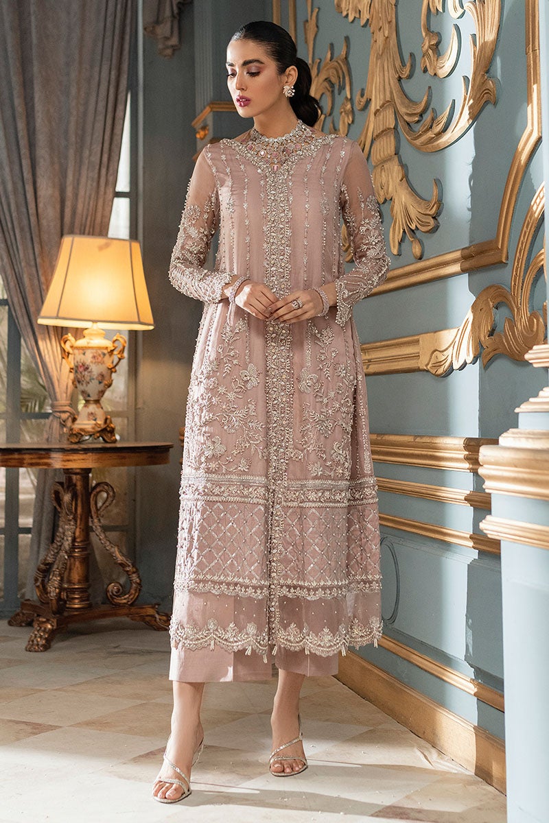 Light Pink Salwar Kameez with Silver Embellishments 2022 Nameera by Farooq