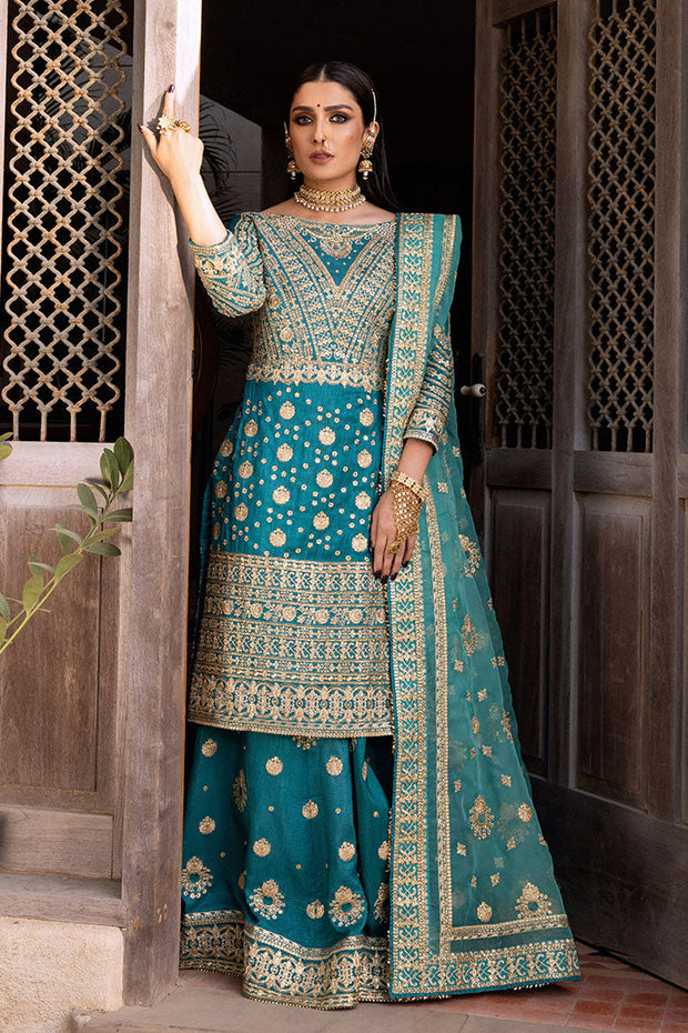 Premium Embroidered Blue Pakistani Dress for Wedding