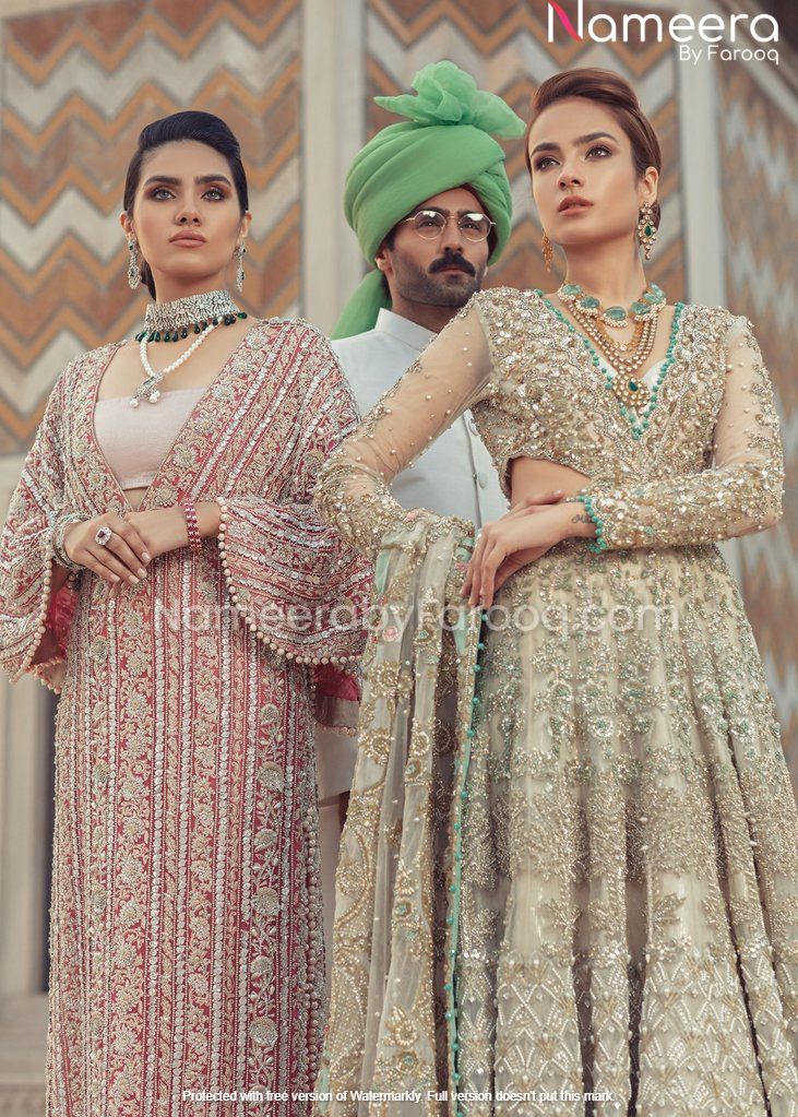 Pretty Embellished Grey Pakistani Wedding Dresses Online 2021 – Nameera 