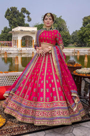 Punjabi Suit Pink Lehenga Choli for Mehndi Wear