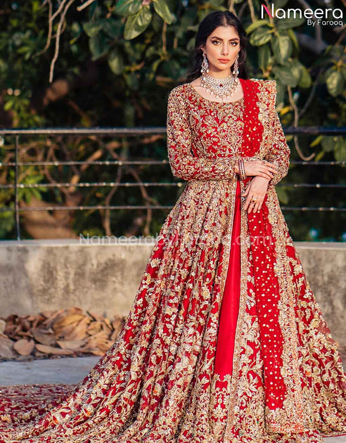 Latest Red Bridal Dress Pakistani in Traditional Gown Style – Nameera ...