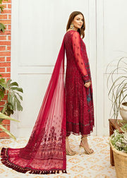 Red Embroidered Frock for Wedding Party