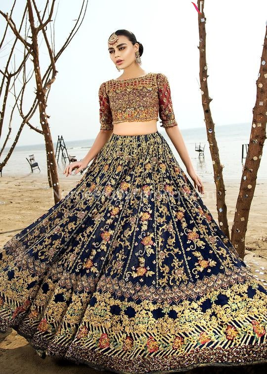 Buy Latest Designer Royal Blue color Wedding Wear Lehenga Online | keerramnx