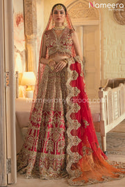 Royal Bridal Red Lehenga Choli Dupatta Dress