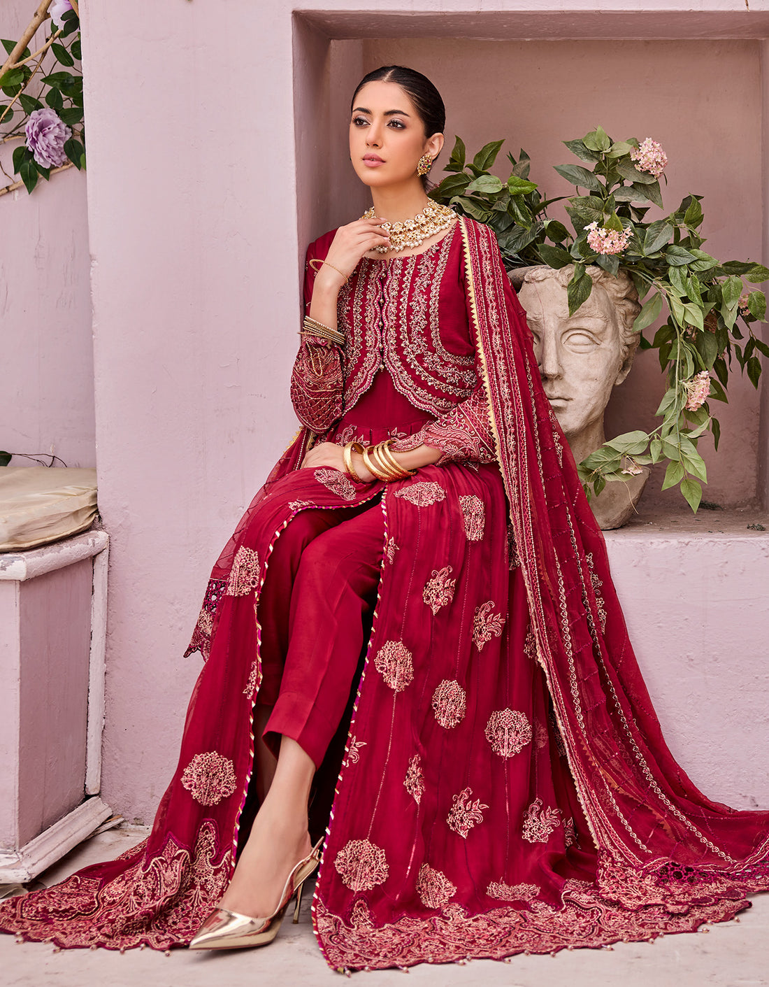 Embroidered Kameez Trouser Pakistani Wedding Dress – Nameera by Farooq