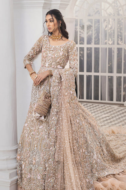 Latest Elegant Long Tail Maxi Dress Pakistani for Bride – Nameera by Farooq