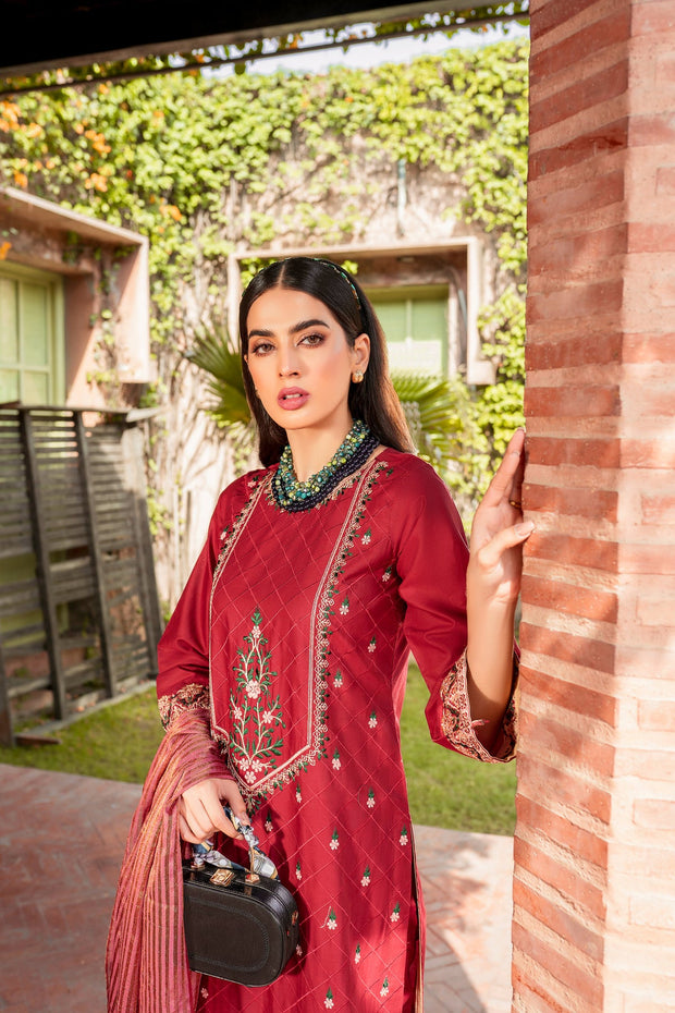 Royal Maroon Embroidered Salwar Kameez Pakistani Eid Dress