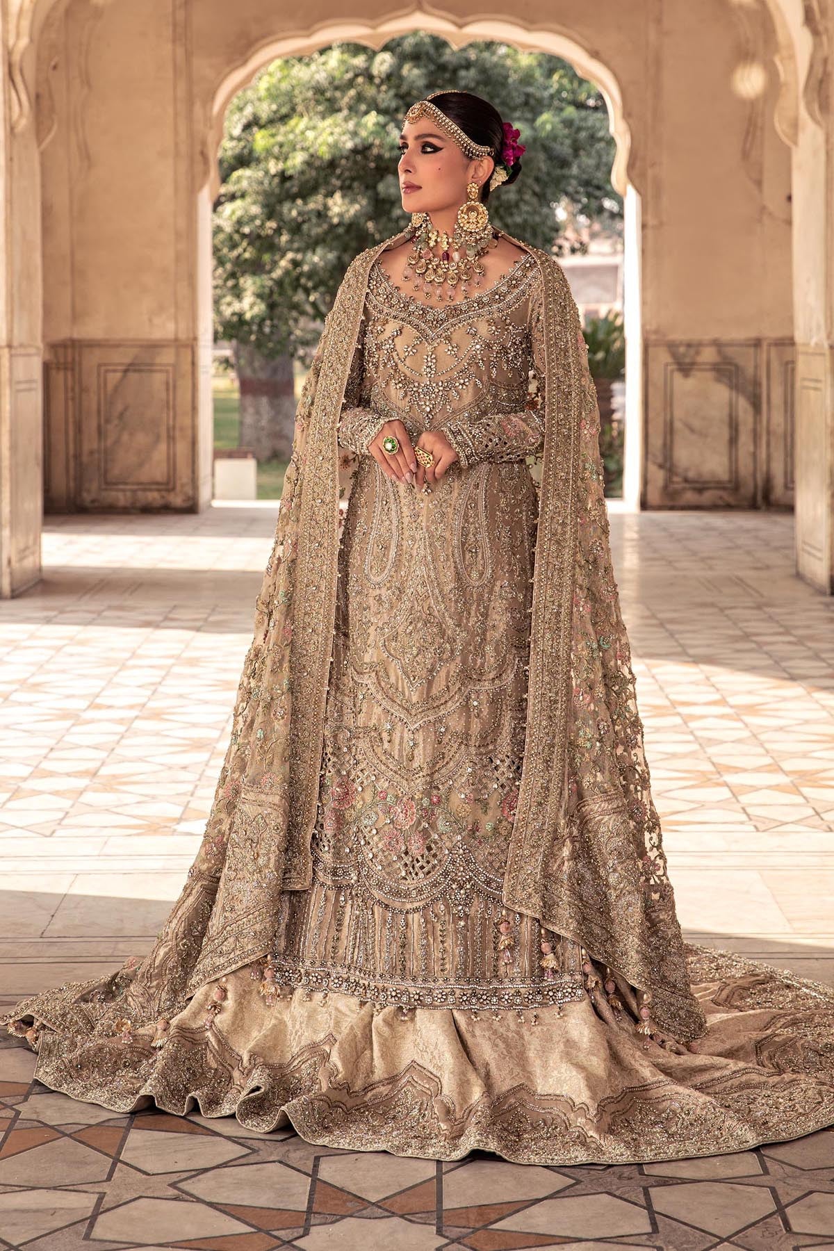 Royal Pakistani Bridal Lehenga Kameez And Dupatta Dress – Nameera By Farooq