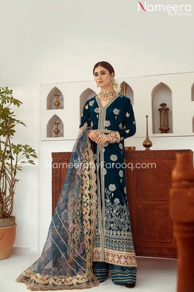 Royal Velvet Salwar Kameez Pakistani Design Dress Online – Nameera by ...