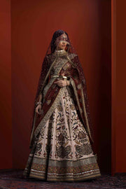 Sabyasachi Red Bridal Lehenga Choli Attire