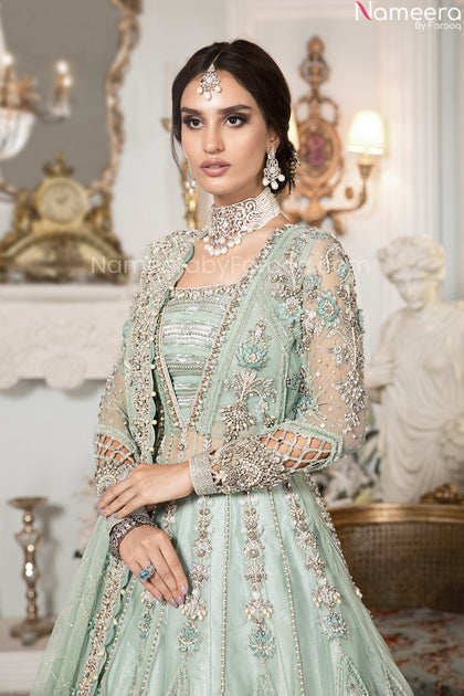 Premium Designer Peach and Sea Green Lehenga Online 2021 – Nameera by ...