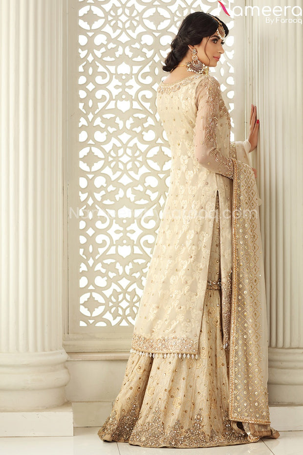 Sharara Dress for Wedding With Long Shirt Online Backside Embroidery