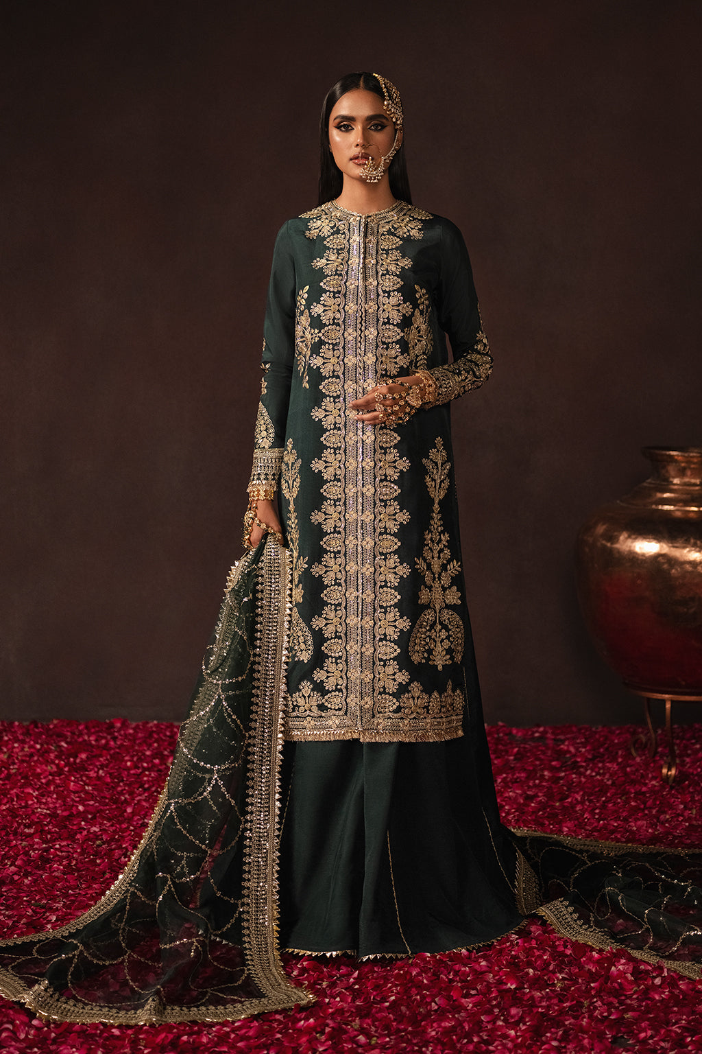 Sharara Kameez Raw Silk Pakistani Dress for Wedding – Nameera by Farooq