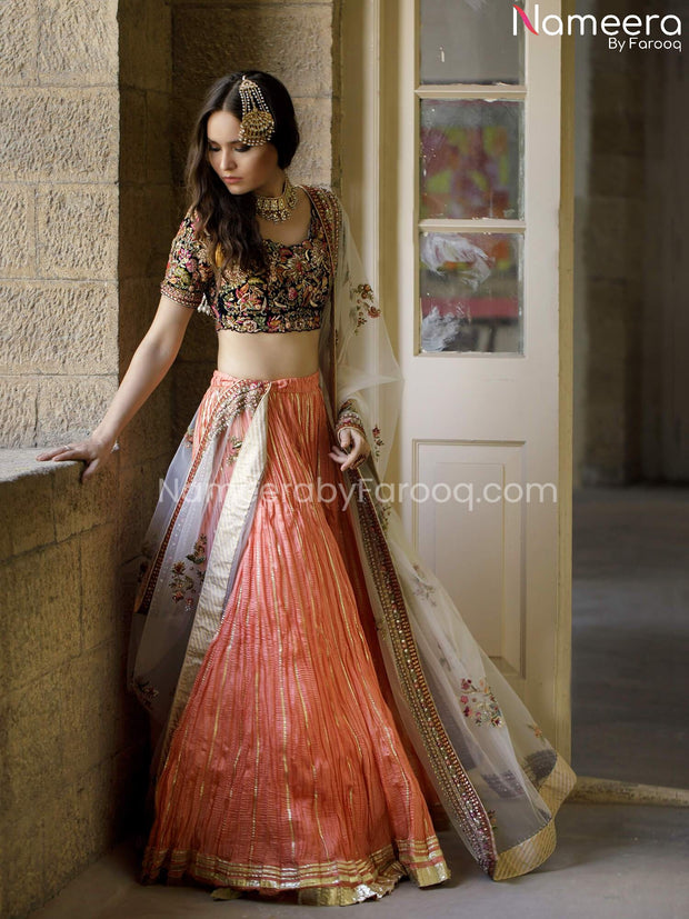 Latest Silk Bridal Lehenga with Velvet Choli and Net Dupatta – Nameera ...