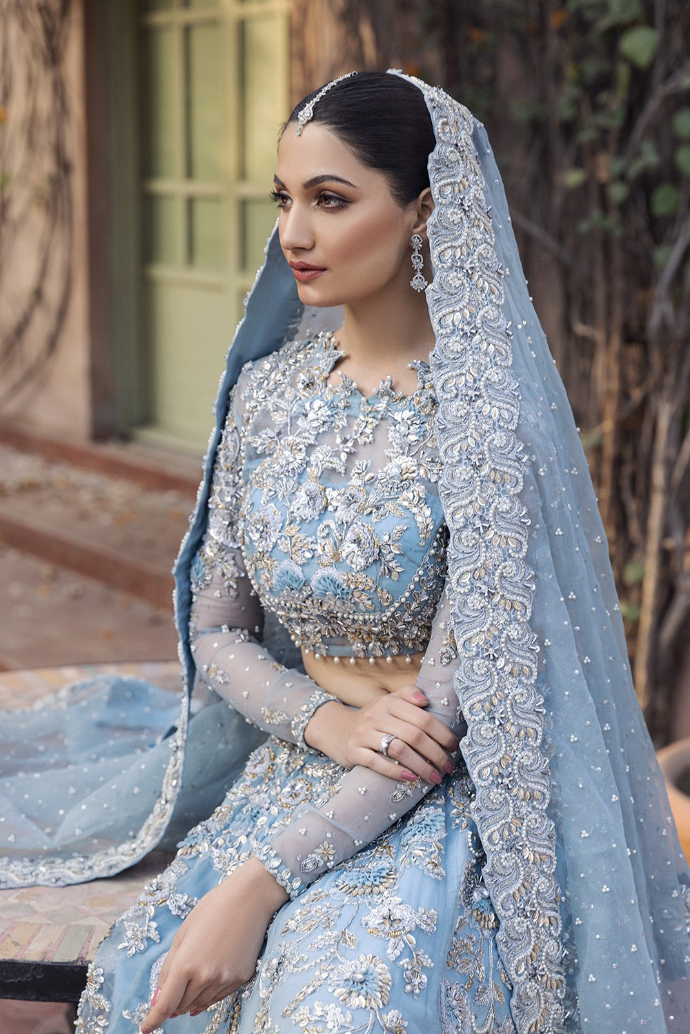 Skyblue Designer wedding lehenga shops choli Indian Pakistan wedding bridal lehenga Ghagra choli chaniya choli bridesmaids lengha Anarkali Lehenga