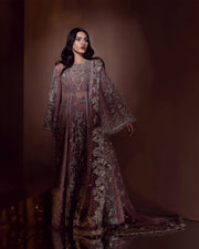 Stylish Pakistani Gown with Sharara and Dupatta Dress