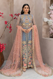 Teal Traditional Front Open Gown Pakistani Eid Dress