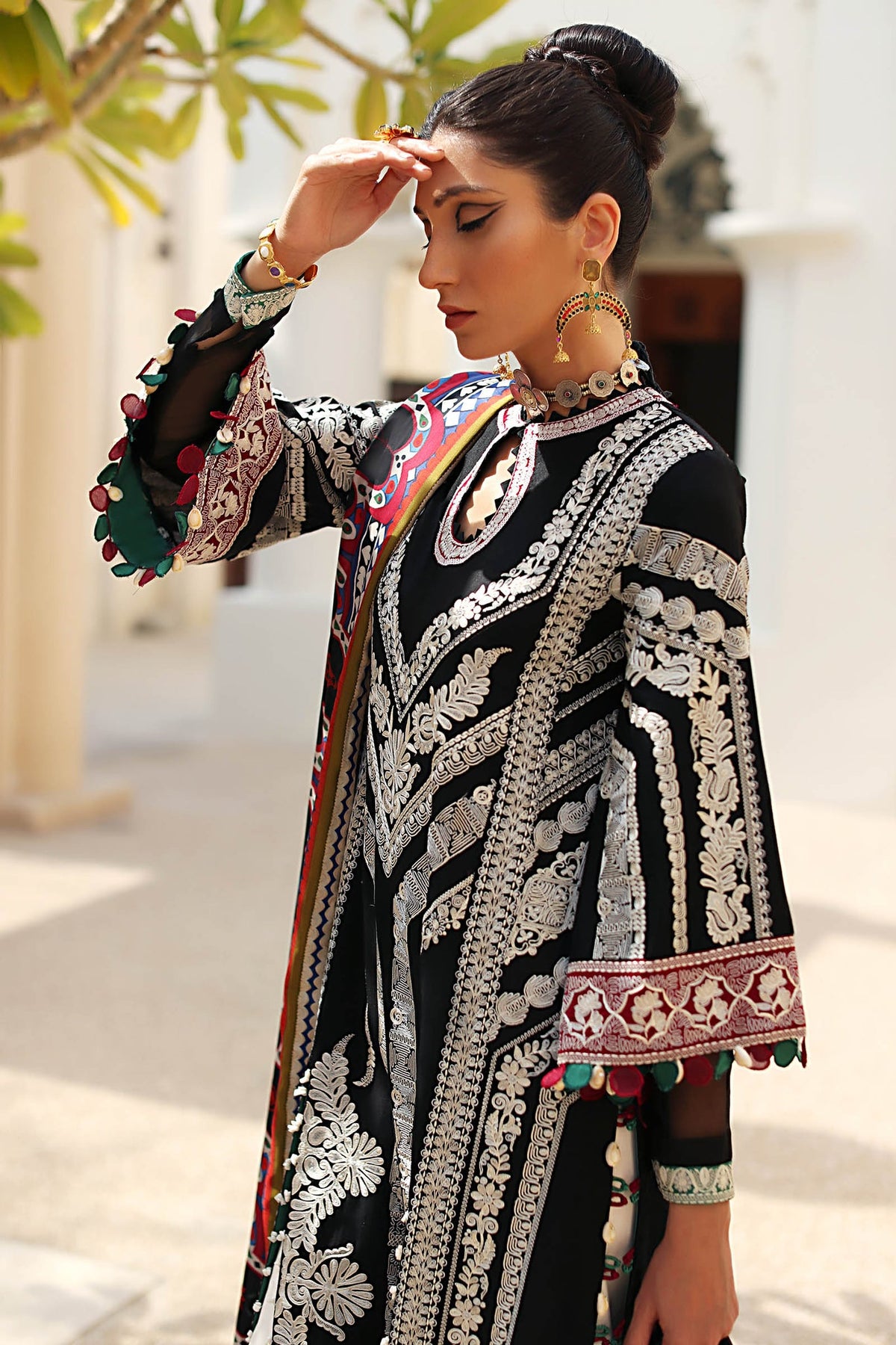 Thread Embroidery Salwar Kameez for Pakistani Eid Dress – Nameera by Farooq