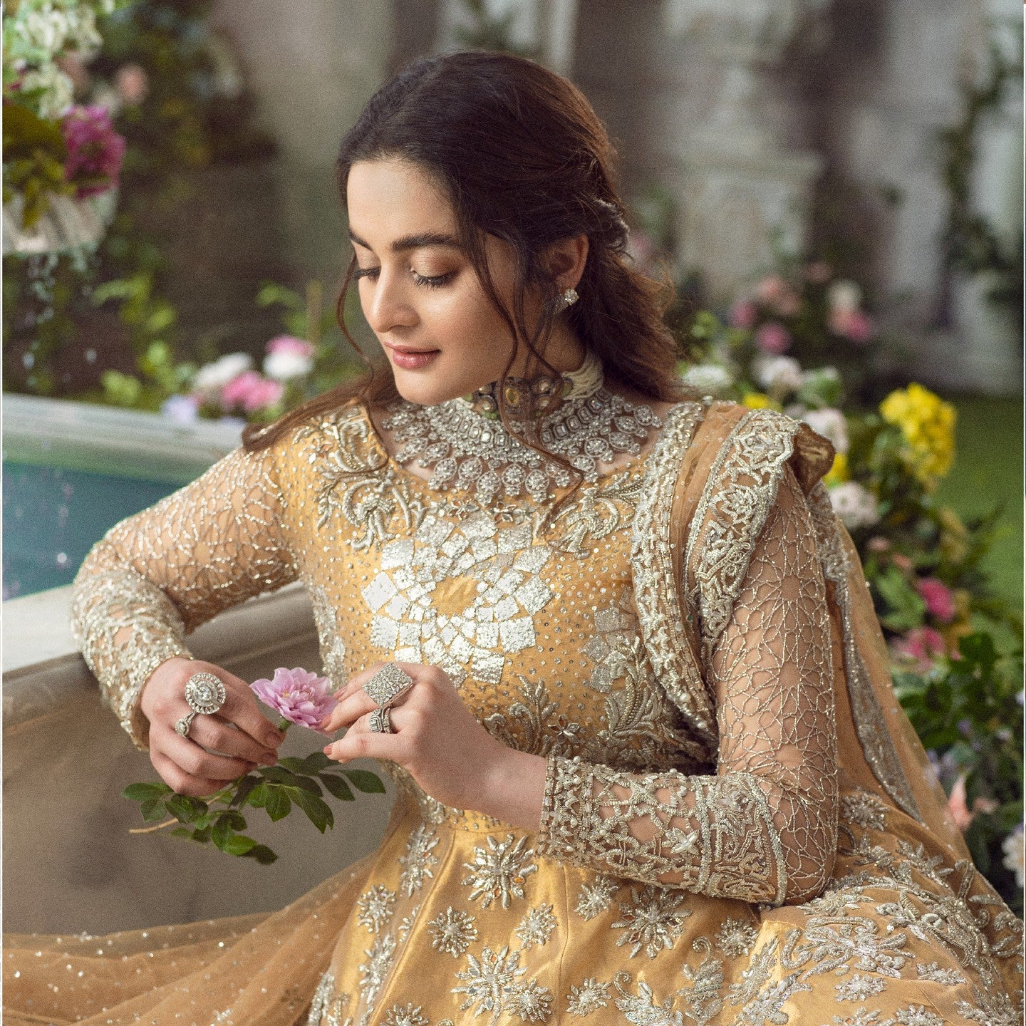Bridal Lehenga Peplum Yellow Pakistani Bridal Dress Online – Nameera by ...