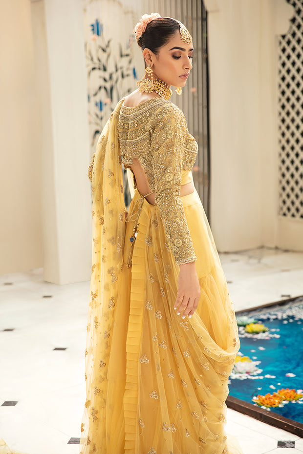 Traditional Bridal Yellow Lehenga Choli Dress Pakistani