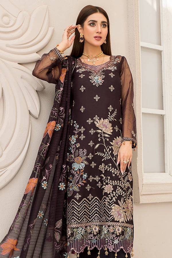 Elegant Traditional Dress of Pakistan in Purple Shade Online – Nameera ...