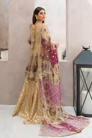 Traditional Embroidered Pakistani Party Dress in Peplum Frock and Gharara Style for Eid Online