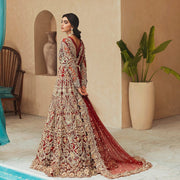 Traditional Lehenga Gown Red Bridal Dress Pakistani