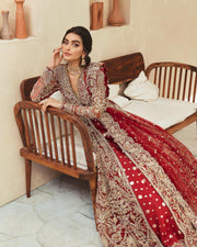 Traditional Lehenga Gown Red Bridal Dress