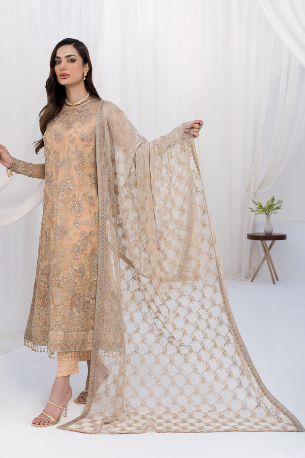 Traditional Pakistani Long Kameez with Trousers Wedding Dress 2023