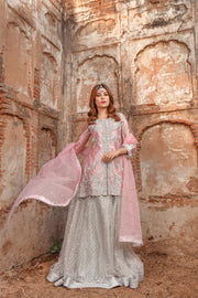 Traditional Silver Lehenga Shirt Dupatta Dress