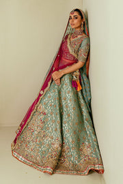 Traditional Turquoise Lehenga Choli Bridal Dress Pakistani